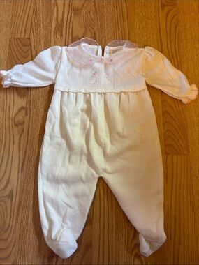 Vintage White Infant One-Piece Footie